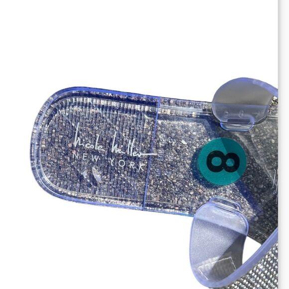 Nicole Miller Transparent Clear Rhinestone Sandals 8 New - Picture 4 of 5